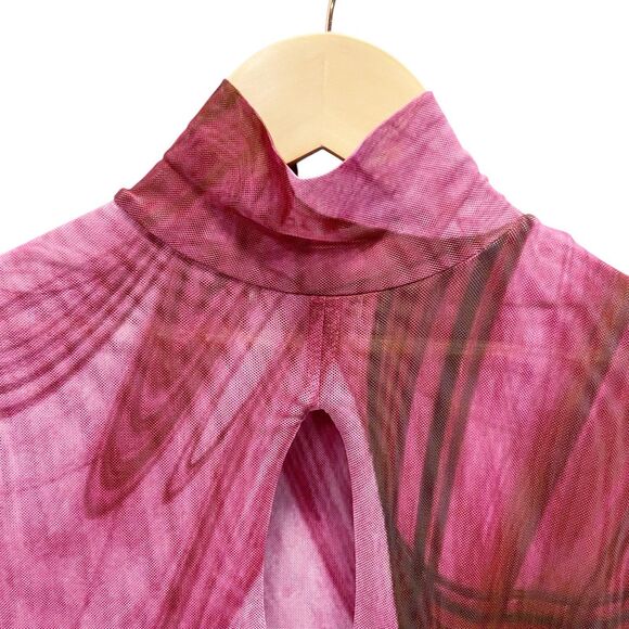 Farai London X REVOLVE Bodycon Sheer Mesh Keyhole Nayla Dress in Fuchsia XS - Picture 4 of 11